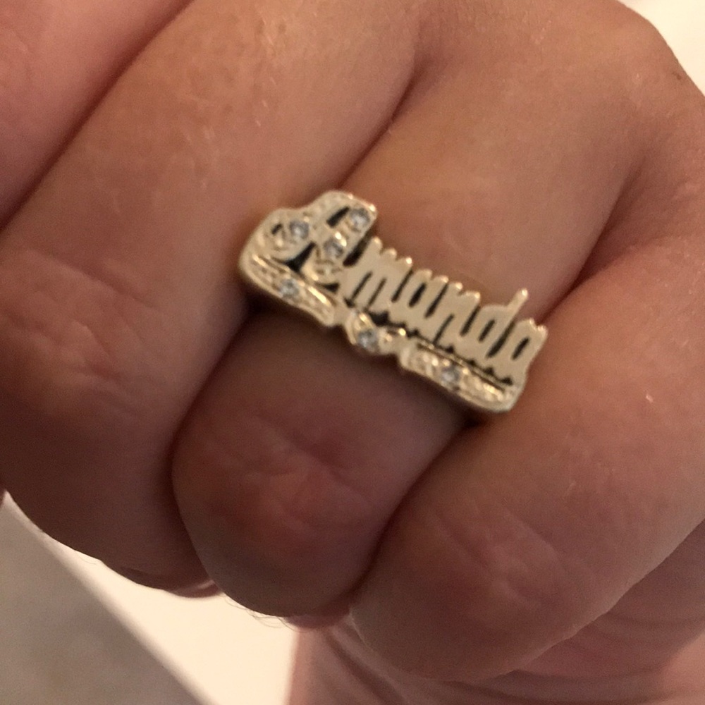 14k gold name ring